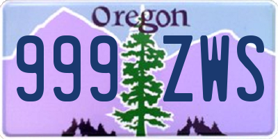 OR license plate 999ZWS