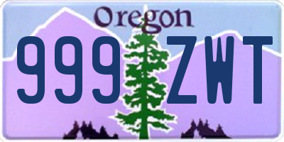 OR license plate 999ZWT