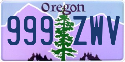 OR license plate 999ZWV