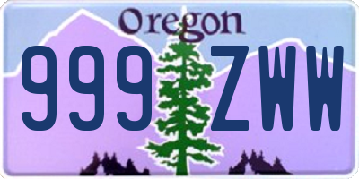 OR license plate 999ZWW