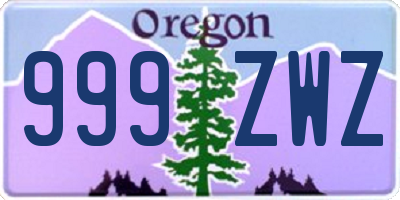 OR license plate 999ZWZ