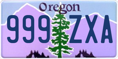 OR license plate 999ZXA