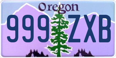 OR license plate 999ZXB