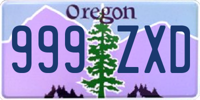 OR license plate 999ZXD