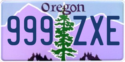 OR license plate 999ZXE