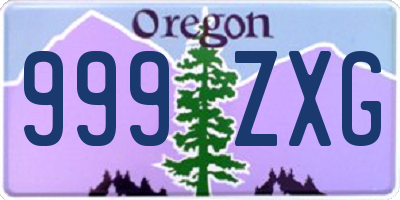 OR license plate 999ZXG