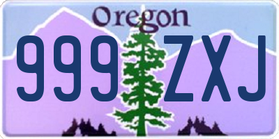 OR license plate 999ZXJ