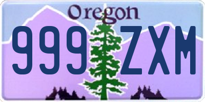 OR license plate 999ZXM