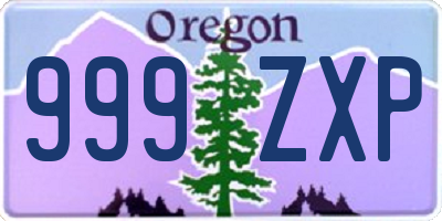 OR license plate 999ZXP