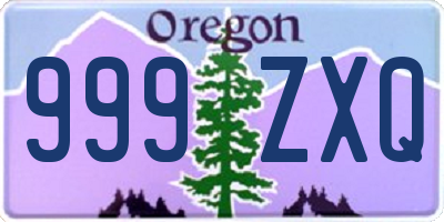 OR license plate 999ZXQ