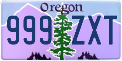 OR license plate 999ZXT