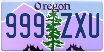 OR license plate 999ZXU