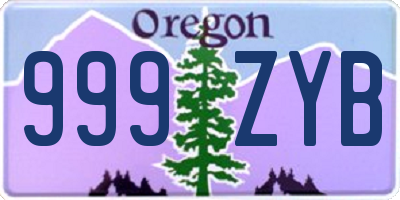 OR license plate 999ZYB