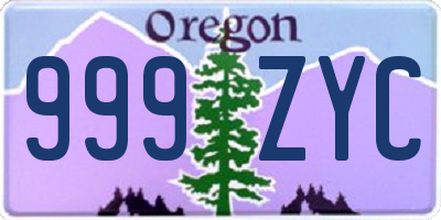 OR license plate 999ZYC