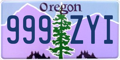 OR license plate 999ZYI