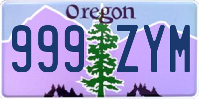 OR license plate 999ZYM