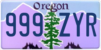 OR license plate 999ZYR