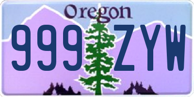 OR license plate 999ZYW