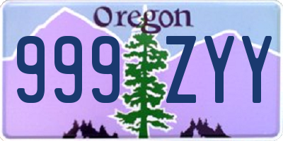 OR license plate 999ZYY