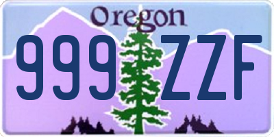 OR license plate 999ZZF