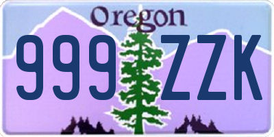 OR license plate 999ZZK