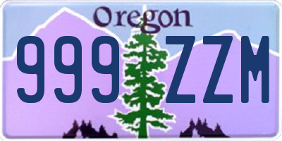 OR license plate 999ZZM