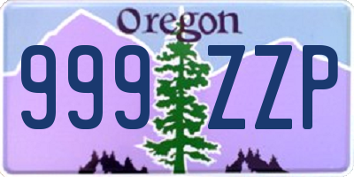 OR license plate 999ZZP