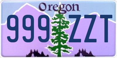 OR license plate 999ZZT