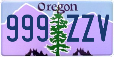 OR license plate 999ZZV