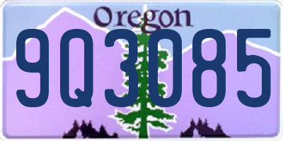 OR license plate 9Q3085