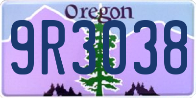 OR license plate 9R3038