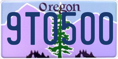 OR license plate 9T0500