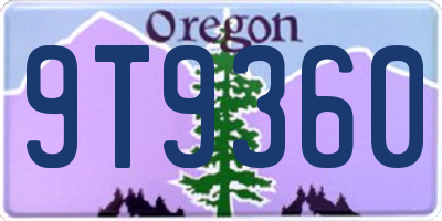 OR license plate 9T9360