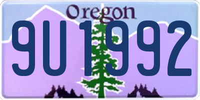 OR license plate 9U1992