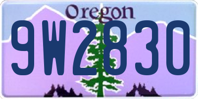 OR license plate 9W2830