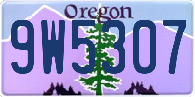 OR license plate 9W5307