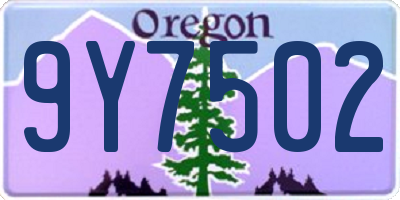 OR license plate 9Y7502