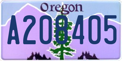 OR license plate A208405