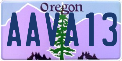 OR license plate AAVA13