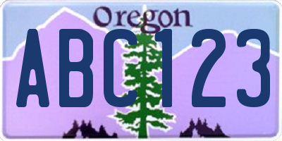 OR license plate ABC123