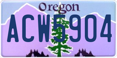 OR license plate ACW5904