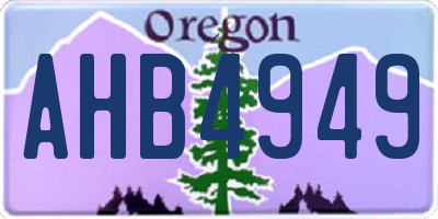 OR license plate AHB4949