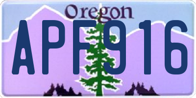 OR license plate APF916