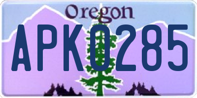 OR license plate APK0285