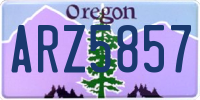 OR license plate ARZ5857