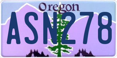 OR license plate ASN278