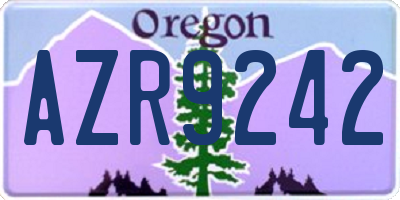 OR license plate AZR9242