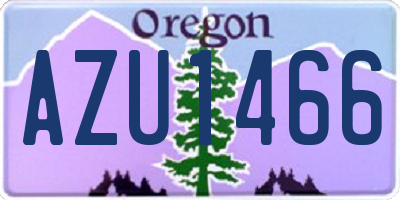 OR license plate AZU1466