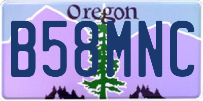 OR license plate B58MNC