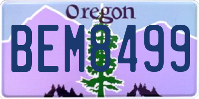 OR license plate BEM8499